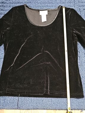 Worthington Black Velvet Long Sleeve Top